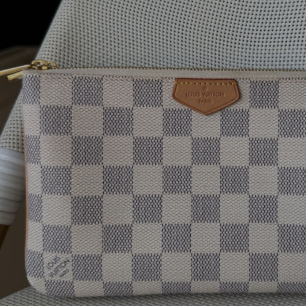 Authentic Louis Vuitton Damier Azur Double Pochette EUC Full Set - Picture 4 of 11
